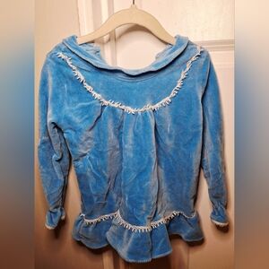 Vintage 80s Handmade Velvety Soft Long Sleeve Dress (6-9 mo)